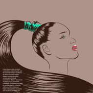 Woman vector portrait on a background N13