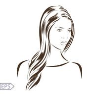 Woman vector portrait on a background N14