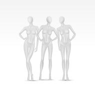 Vector Set of Isolated Female Mannequins N2