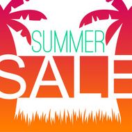 Summer sale design template with palms