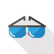 Sunglasses flat icon with long shadow N40