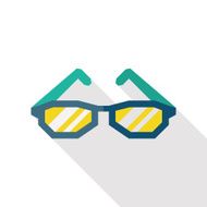 glasses flat icon with long shadow N4