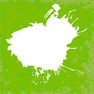Abstract empty paintbrush label at green artistic paper
