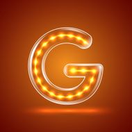 Glowing font illuminated letters Capital letter G