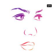 Woman vector portrait on a background N15