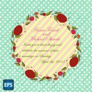 Wedding invitation with flowers for your design Vector N3