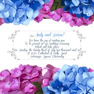 Wedding invitation with hydrangea for your design Vector N2