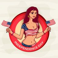 American Independence Day celebration with young girl