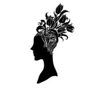 woman silhouette with hair styling N3