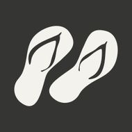 Flat in black and white mobile application flip flops N3