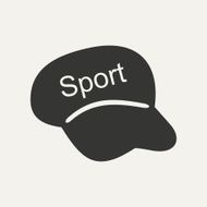 Flat in black and white mobile application cap
