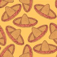 Sketch mexican sombrero in vintage style N3