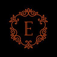 Monogram template logo design Line style N2