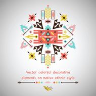 Vector bright decorative element on aztec style