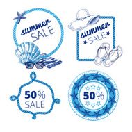 Vector summer sale illustration Banner set