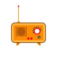 Isolated icon vintage old radio