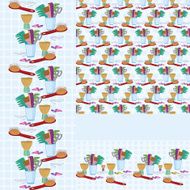 Beauty salon combs and brushes horizontal vertical seamles