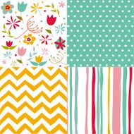 Seamless floral background set N3