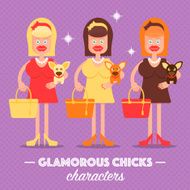 Glamorous girl with a dog N2