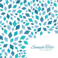 Vector blue mosaic texture frame corner pattern background