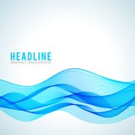 Abstract blue wave isolated on white background N5