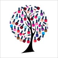Tree with Realistic Nail Polish Vector Illustration N2