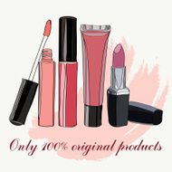 cosmetics for lips - some lip gloss and lipstick N5