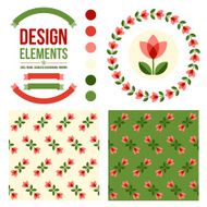 Set of floral design elements N7