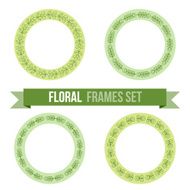 Set of design elements - round floral frames N4