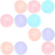 Hand-drawn watercolor pale circle rows seamless pattern
