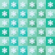 Seamless pattern with flat snowflakes