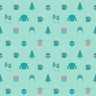 Festive flat Christmas and New year seamless pattern