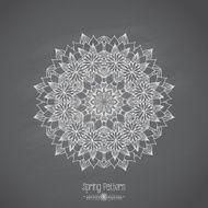 Flower round pattern in chalk on blackboard N2
