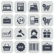 Vector illustration set of shopping icons