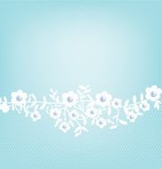 lace border on blue background N4