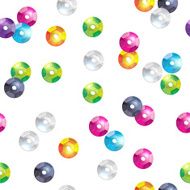 Colorful sequins seamless pattern - white background