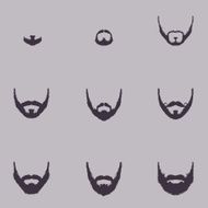Vector Set of Beard Silhouettes N3