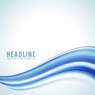 Abstract blue wave isolated on white background N7