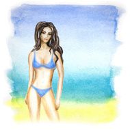 woman and ocean beach