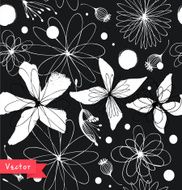 Black and white seamless floral pattern N2