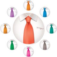 Nine color variables of shirt and tie illustration