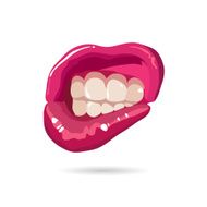 Open woman mouth vector illustration