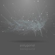 Low polygonal gray background with text
