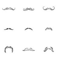 Vector Set of Sketch Mustaches N2