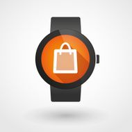 Smart watch icon with a shopping bag