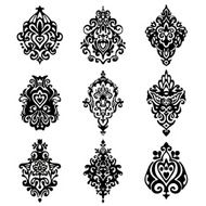 damask flower ornamental designs N2