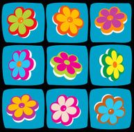 3D flowers (vector)