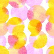 Seamless pattern with watercolor painted elements