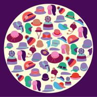 hats for men and women icons set