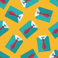 business shirt and tie flat icon eps10 seamless pattern background N3